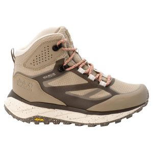 Buty trekkingowe damskie Jack Wolfskin Terraventure Texapore. Brązowe buty sportowe Jack Wolfskin, bez zapięcia. Za 499,99 zł.