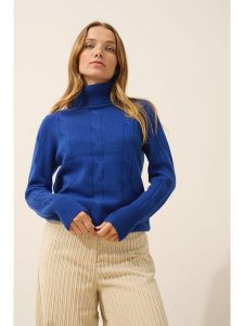 Just Cashmere Kaszmirowy golf "Estelle" w kolorze niebieskim rozmiar: XL. Niebieskie golfy Just Cashmere, bez wzorów, z kaszmiru. Za 386,53 zł.