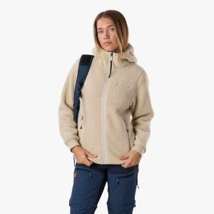 Bluza polarowa hiking damska Swedemount Lofoten Pile Jacket wodoodporna. Brązowe bluzy SWEDEMOUNT, na zimę, bez wzorów, z polaru, bez kaptura. Za 399,99 zł.