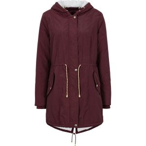 Kurtka parka na podszewce z polaru baranka. Zielone kurtki bonprix, bez wzorów, z polaru, bez kaptura. Za 279,99 zł.