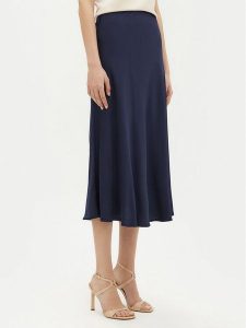 Fracomina Spódnica midi FJ25SG2003W45101 Granatowy Regular Fit. Niebieskie spódnice Fracomina, xs, bez wzorów, z wiskozy, midi. Za 399,99 zł.