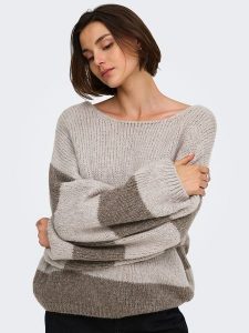JDY Sweter w kolorze szarobrązowym rozmiar: S. Brązowe swetry oversize JDY, s, bez wzorów, bez ramiączek. Za 129,95 zł.