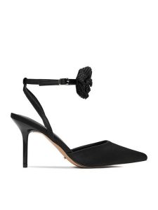 DeeZee Szpilki CEO-CD25-404-1 Czarny. Czarne szpilki DeeZee, bez wzorów, z materiału, bez obcasa. Za 149,99 zł.