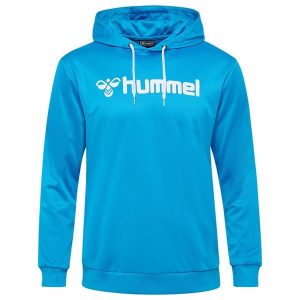 Bluza z kapturem Hummel Logo. Niebieskie bluzy Hummel, bez wzorów, z kapturem. Za 187,00 zł.