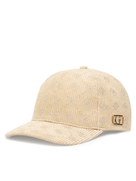 Guess Czapka z daszkiem AW5391 POL01 Beżowy. Brązowe czapki Guess, z aplikacjami, z bawełny. Za 99,99 zł.