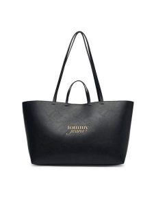 Tommy Jeans Torebka Tjw Must Tote AW0AW19051 Czarny. Czarne shopper bag Tommy Jeans, bez wzorów, z jeansu, bez dodatków. Za 449,99 zł.