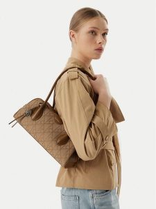 Calvin Klein Torebka Emblem Trio Jacquard LV04F3744G Brązowy. Brązowe torebki klasyczne Calvin Klein, bez wzorów, z materiału, bez dodatków. Za 649,99 zł.