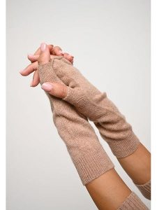 AUTHENTIC CASHMERE Kaszmirowe mitenki "Serre" w kolorze beżowym rozmiar: onesize. Brązowe rękawiczki AUTHENTIC CASHMERE, bez wzorów, z kaszmiru. Za 121,99 zł.