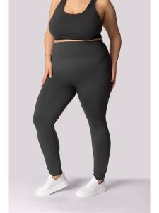 Spaio Legginsy sportowe "Base" w kolorze antracytowym rozmiar: XXL. Czarne legginsy Spaio, xxl, bez wzorów, z materiału, z podwyższonym stanem, outdoorowe. Za 130,99 zł.
