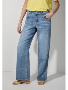 More & More Dżinsy - Comfort fit - w kolorze niebieskim rozmiar: 44. Niebieskie jeansy More & More, z aplikacjami, ze skóry. Za 153,71 zł.