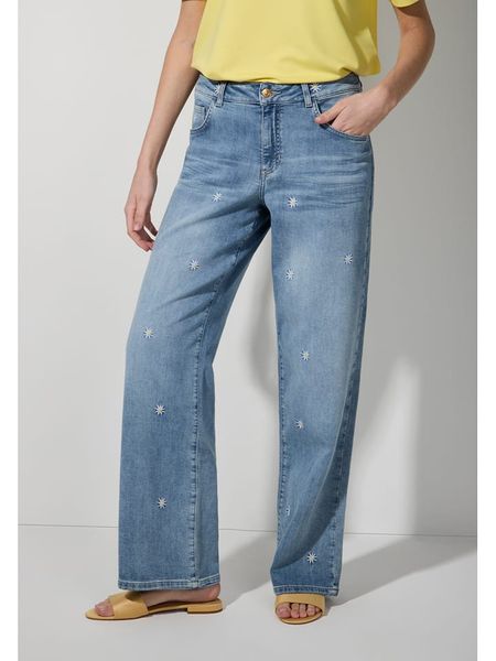 More & More Dżinsy - Comfort fit - w kolorze niebieskim rozmiar: 44. Niebieskie jeansy More & More, z aplikacjami, ze skóry. Za 153,71 zł.