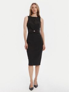 Rinascimento Sukienka koktajlowa CFC0125073003 Czarny Slim Fit. Czarne kombinezony Rinascimento, s, bez wzorów, z syntetyku, wizytowe, bez kołnierzyka, bez ramiączek. Za 499,99 zł.