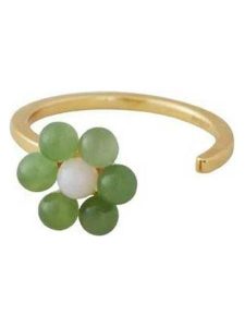 Design Letters Pozłacany pierścionek ''My Flower'' jadeitami i perłą rozmiar: onesize. Żółte pierścionki Design Letters, z jadeitem, pozłacane. Za 173,99 zł.