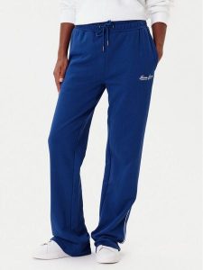 Guess Jeans Spodnie dresowe W5YB32 K68I4 Niebieski Regular Fit. Niebieskie spodnie dresowe Guess Jeans, s, z aplikacjami, z bawełny. Za 299,99 zł.