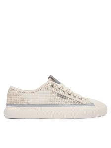 Calvin Klein Trampki Vulc Laceup Low Raffia HW0HW03082 Beżowy. Brązowe trampki Calvin Klein, bez wzorów, z materiału, bez zapięcia. Za 369,99 zł.