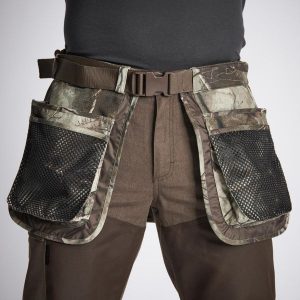 Pas myśliwski Solognac 100 camo treemetic. Brązowe paski SOLOGNAC, bez wzorów, z poliamidu, sportowe. Za 99,99 zł.