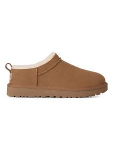 UGG Skórzane botki w kolorze jasnobrązowym rozmiar: 36. Brązowe botki Ugg, bez wzorów, bez obcasa, bez zapięcia. Za 418,69 zł.