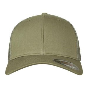 Siatkowa Czapka Z Daszkiem. Brązowe czapki FLEXFIT, bez wzorów, sportowe. Za 67,99 zł.