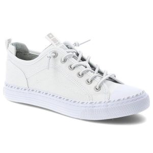 Trampki damskie Big Star, tekstylna cholewka sznurowany fason klasyczna biała gumowa podeszwa minimalistyczny design, białe, TT274388. Białe trampki Big Star, bez wzorów, z gumy, bez zapięcia. Za 149,00 zł.