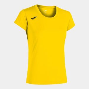 Koszulka do biegania damska Joma Record II z krótkim rękawem. Żółte bluzki JOMA, l, bez wzorów, sportowe, bez kołnierzyka, bez ramiączek. Za 141,99 zł.