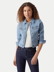 Vero Moda Kurtka jeansowa Luna 10279492 Błękitny Slim Fit. Niebieskie kurtki Vero Moda, s, bez wzorów, z bawełny, bez kaptura. Za 159,99 zł.