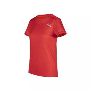 Koszulka damska DIADORA L. SS CORE TEE. Czerwone koszulki sportowe Diadora, bez wzorów, bez ramiączek. Za 34,99 zł.