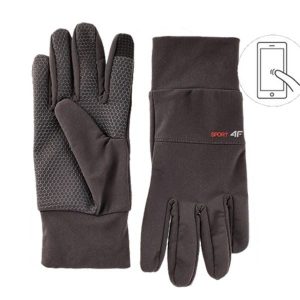 Rękawice uniseks 4F. Czarne rękawiczki 4f, na jesień, bez wzorów. Za 72,99 zł.