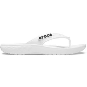 Japonki Dla Dorosłych Crocs Classic Flip. Białe klapki Crocs, bez wzorów, z materiału, bez obcasa. Za 97,99 zł.