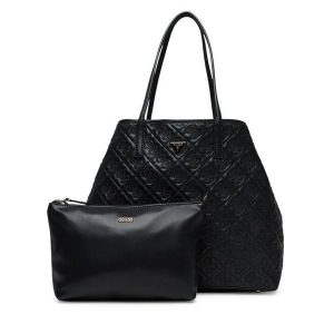 Torebka Guess. Czarne shopper bag Guess, z aplikacjami, bez dodatków. Za 549,99 zł.