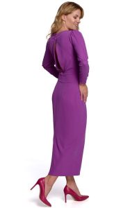 Elegancka ołówkowa sukienka z odkrytymi plecami fuksja. Czerwone sukienki Sukienki.shop, na imprezę, l, bez wzorów, eleganckie, bez kołnierzyka, bez ramiączek, ołówkowe. W wyprzedaży za 286,00 zł.