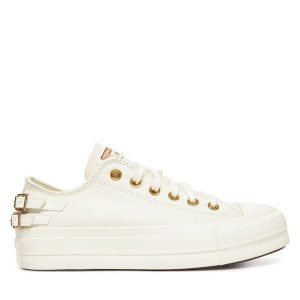 Trampki Converse. Białe trampki Converse, bez wzorów, bez zapięcia. Za 309,99 zł.