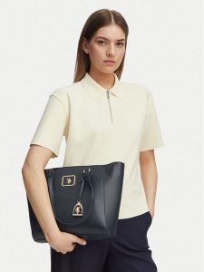 U.S. Polo Assn. Torebka BEUXT8794WVP Granatowy. Niebieskie shopper bag U.S. Polo Assn., bez wzorów, ze skóry, bez dodatków. Za 144,99 zł.