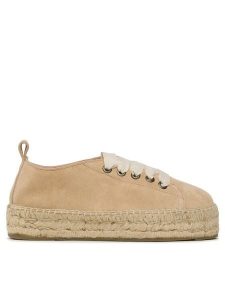 Manebi Espadryle Lace-Up Espadrilles K 1.1 E0 Beżowy. Brązowe espadryle Manebi, bez wzorów, ze skóry, bez obcasa. Za 649,99 zł.