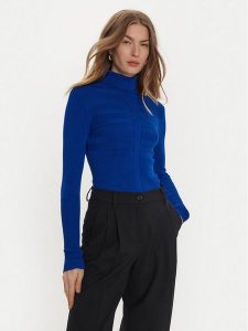 Morgan Golf 132-MENTOS.M Niebieski Slim Fit. Niebieskie golfy Morgan, bez wzorów, z wiskozy. Za 139,99 zł.