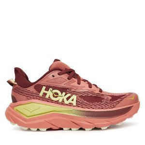 Buty do biegania Hoka. Brązowe buty sportowe Hoka, bez wzorów, bez zapięcia, do biegania. Za 459,99 zł.