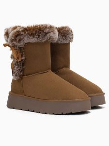 Blackfield Kozaki zimowe "Coma" w kolorze brązowym rozmiar: 39. Brązowe kozaki Blackfield, na zimę, bez wzorów, bez obcasa, na platformie, bez zapięcia. Za 200,13 zł.