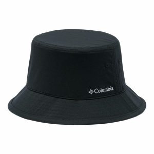 Kapelusz przeciwsłoneczny Columbia Pine Mountain II Bucket Hat. Czarne kapelusze Columbia, bez wzorów. Za 99,99 zł.