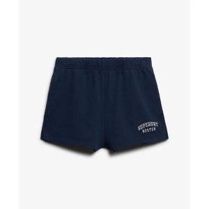 Szorty z motywem sportowym essentials dla kobiet Superdry. Niebieskie szorty Superdry, bez wzorów, sportowe. W wyprzedaży za 135,00 zł.