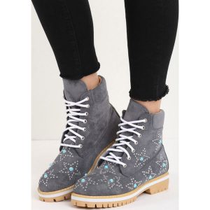 Ciemnoszare Traperki Multistar. Buty zimowe marki Born2be. Za 64,99 zł.
