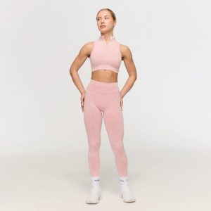 Legginsy damskie fitness bezszwowe Fierce. Czerwone legginsy GYMBEAM, bez wzorów, z elastanu, z podwyższonym stanem. Za 110,90 zł.