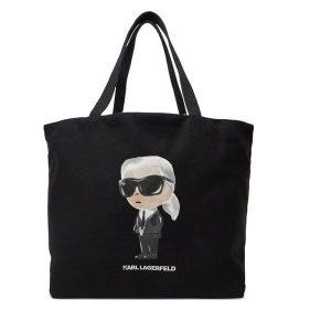 Torebka KARL LAGERFELD. Czarne shopper bag KARL LAGERFELD, bez wzorów, bez dodatków. Za 369,99 zł.