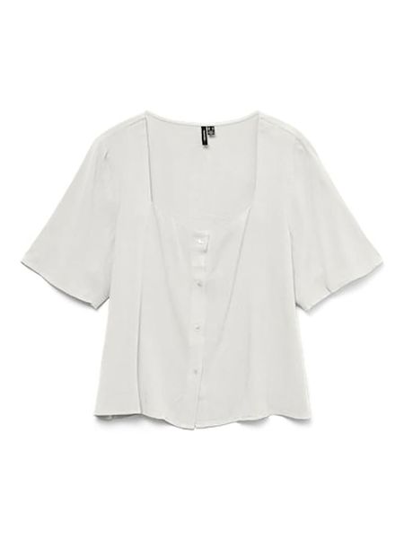Vero Moda Bluzka w kolorze białym rozmiar: L. Białe bluzki Vero Moda, l, bez wzorów, z wiskozy, klasyczne, bez kołnierzyka, bez ramiączek. Za 61,31 zł.