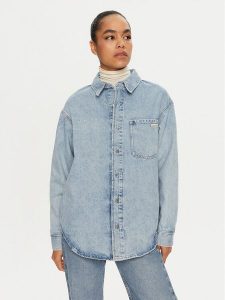 Calvin Klein Jeans Koszula jeansowa J20J224049 Niebieski Relaxed Fit. Niebieskie koszule Calvin Klein Jeans, xl, bez wzorów, z bawełny, bez kołnierzyka, bez ramiączek. Za 299,99 zł.