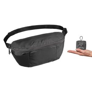 Torba biodrówka trekkingowa TRAVEL 2 L. Czarne torby podróżne i sportowe FORCLAZ, bez wzorów, z materiału, duże. Za 19,99 zł.