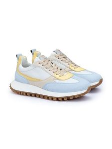 LLOYD Skórzane sneakersy w kolorze błękitno-żółtym rozmiar: 38. Niebieskie trampki LLOYD, bez wzorów, bez zapięcia. Za 333,03 zł.