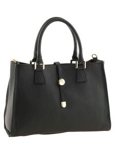 ORE10 Skórzana torebka "Mida" w kolorze czarnym - 35 x 25 x 11 cm rozmiar: onesize. Czarne torebki klasyczne ORE10, bez wzorów, z materiału, przez ramię, bez dodatków. Za 290,57 zł.
