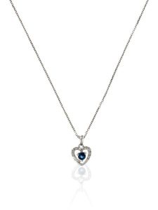 ATELIER DU DIAMANT Złota zawieszka "Heart" z diamentami i szafirami rozmiar: onesize. Niebieskie zawieszki ATELIER DU DIAMANT, z diamentem, złote. Za 521,99 zł.