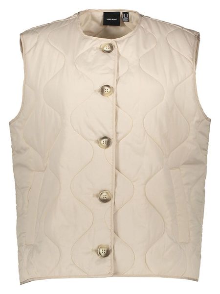Vero Moda Kamizelka w kolorze beżowym rozmiar: L. Brązowe kamizelki Vero Moda, l, bez wzorów, bez kołnierzyka, bez ramiączek, bez kaptura. Za 77,95 zł.