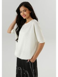 Aniston Koszulka w kolorze kremowym rozmiar: 42. Brązowe bluzki Aniston, bez wzorów, bez kołnierzyka, bez ramiączek. Za 52,30 zł.