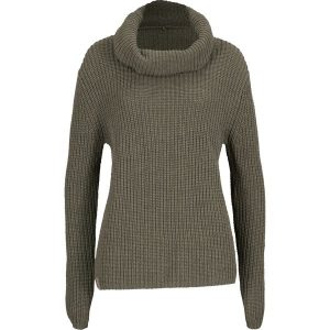 Sweter z dzianiny o splocie dużych oczek, z szerokim golfem. Zielone golfy bonprix, bez wzorów, z dzianiny. Za 104,99 zł.